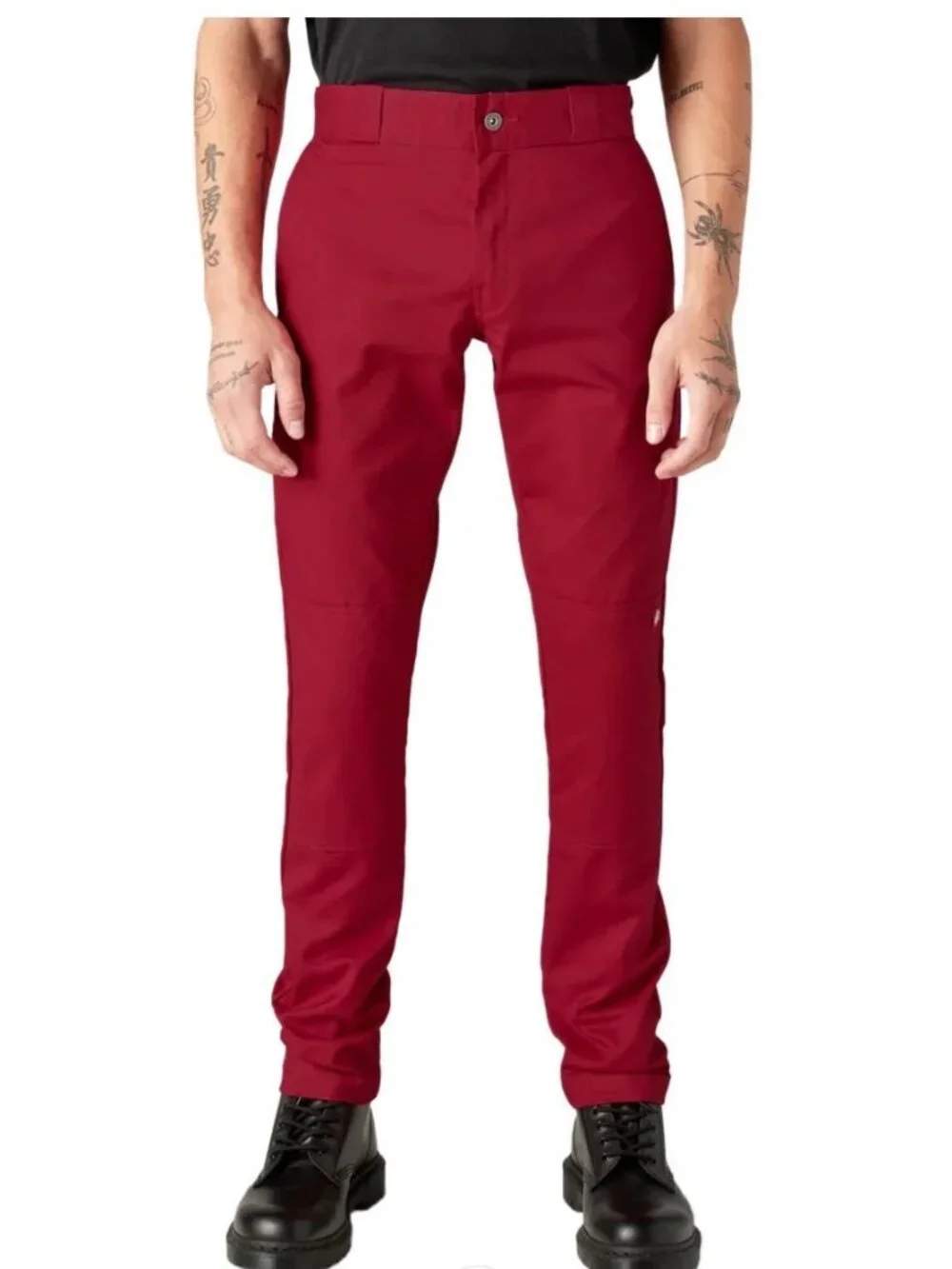Dickies Men’ Flex Twill Work Red Pant Skinny Fit With Straight Leg Size 38X32
